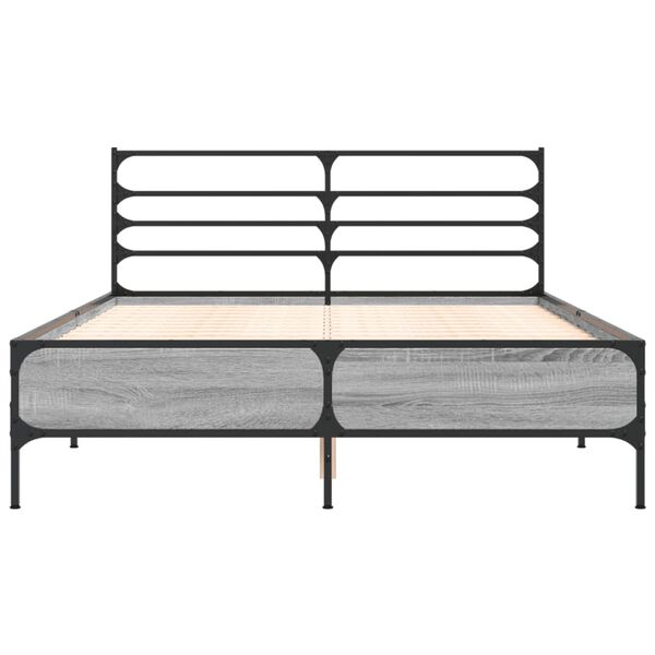 vidaXL Bed Frame without Mattress Grey Sonoma 120x190 cm Small Double