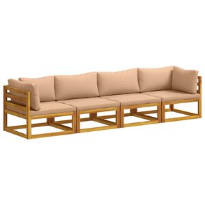 vidaXL Sofa Set 4 pcs Natural Solid Acacia Wood