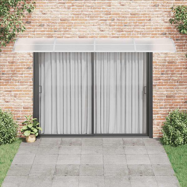 vidaXL Door Canopy Grey and Transparent 400x75 cm Polycarbonate