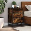vidaXL Bedside Cabinet Smoked Oak 40x34.5x60 cm Engineered Wood and Metal