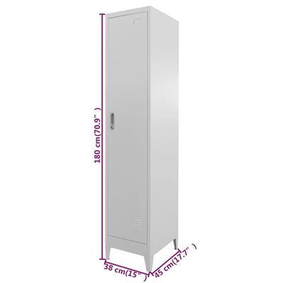 vidaXL Locker Cabinet 38x45x180 cm