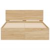 vidaXL Bed Frame with LED without Mattress Sonoma Oak 135x190 cm Double