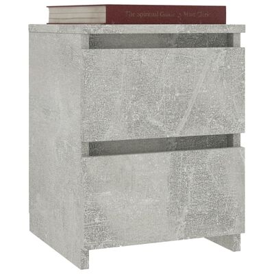 vidaXL Bedside Cabinets 2 pcs Concrete Grey 30x30x40 cm Engineered Wood