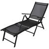vidaXL Folding Sun Lounger Aluminium Black