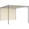 vidaXL Garden Gazebo with Side Curtain 4x3x2.25 m Cream