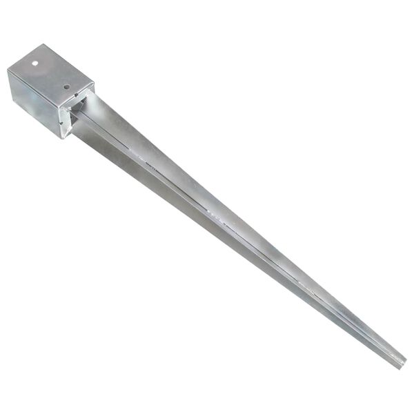 vidaXL Ground Spikes 2 pcs Silver 9x9x90 cm Galvanised Steel