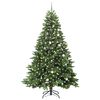 vidaXL Artificial Christmas Tree with 300 LEDs Green 240 cm PE and PVC