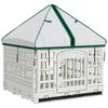 vidaXL 4 Panel Dog Playpen with Roof 122 x 106.5 x 82 cm Plastic White