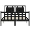 vidaXL Bed Frame without Mattress Black Double Solid Wood Pine