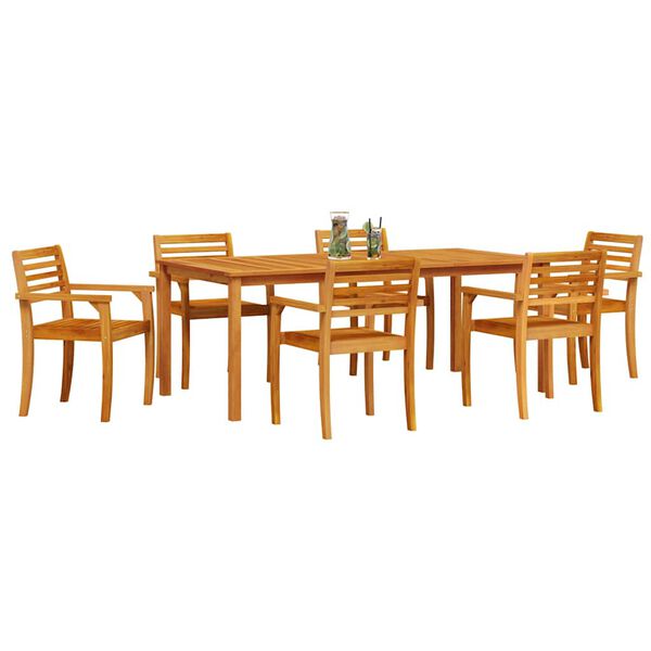 vidaXL Garden Dining Set 9 pcs Brown Solid Acacia Wood
