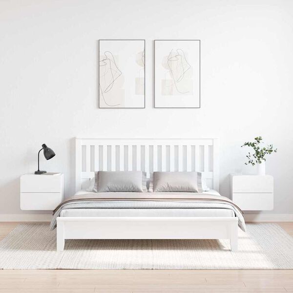 vidaXL Bedside Table 2 pcs White 39 x 34 x 33 cm Solid pinewood