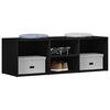 vidaXL Shoe Storage Bench Black 105x35x35 cm Engineered Wood