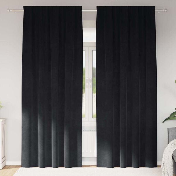 vidaXL Blackout Curtains 2 pcs Black 140 x 260 cm Velvet