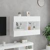 vidaXL TV Wall Cabinet with LED Lights White 98.5x30x60.5 cm