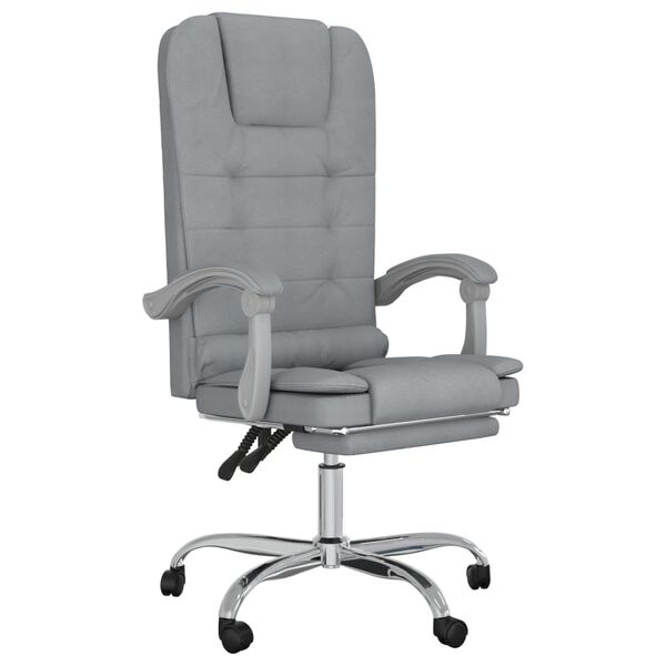 vidaXL Massage Reclining Office Chair Light Grey Fabric