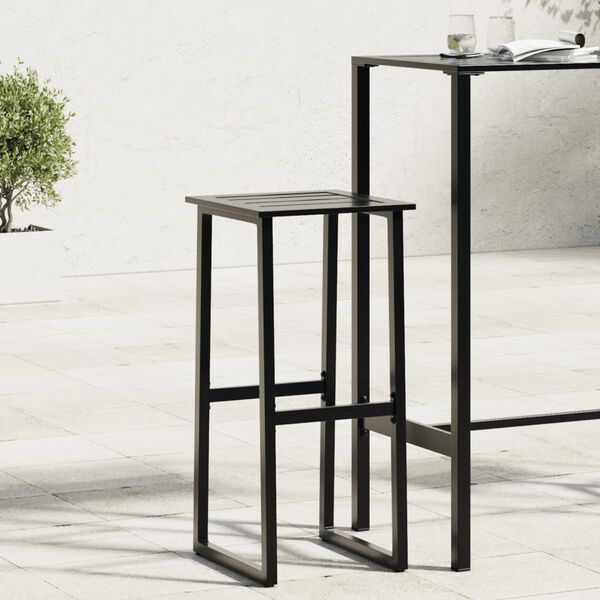 vidaXL Bar Stools 4 pcs Black 38x38x80 cm Powder-coated Steel
