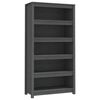vidaXL Book Cabinet Grey 80x35x154 cm Solid Wood Pine