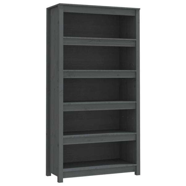 vidaXL Book Cabinet Grey 80x35x154 cm Solid Wood Pine