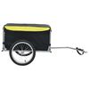 vidaXL Bike Trailer Black and Yellow 65 kg
