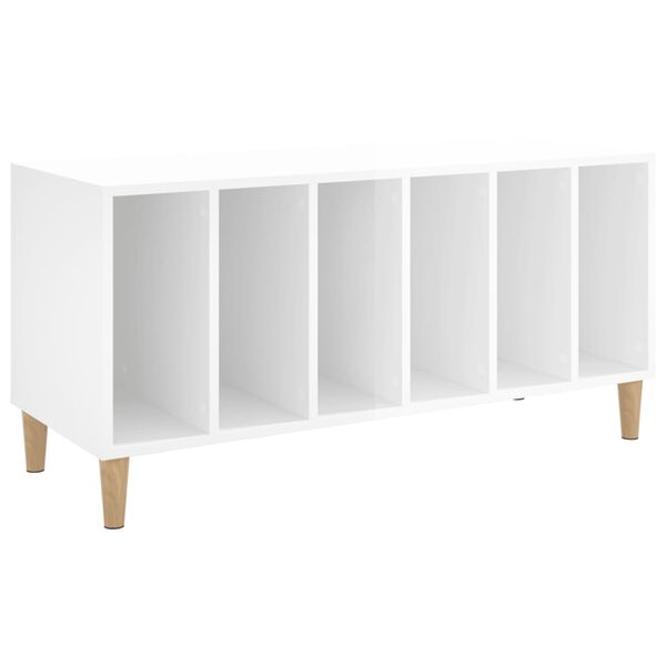 vidaXL Record Cabinet High Gloss White 100x38x48 cm Engineered Wood