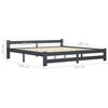 vidaXL Bed Frame without Mattress Dark Grey Solid Pinewood 200x200 cm (322025+321990)