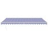 vidaXL Retractable Awning Blue and White 5x3 m Fabric and Aluminium
