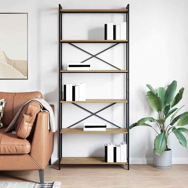 vidaXL Bookshelf Artisan Oak 80 x 30 x 190 cm Engineered Wood
