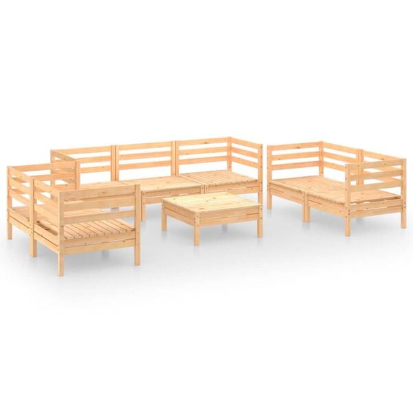 vidaXL 8 Piece Garden Lounge Set Solid Pinewood
