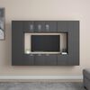 vidaXL 8 Piece TV Cabinet Set High Gloss Grey Engineered Wood