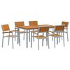 vidaXL Garden Dining Set 7 pcs Grey Solid Acacia Wood