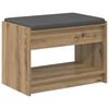 vidaXL Shoe Bench with Cushion Artisan Oak 63 x 38 x 45 cm