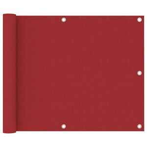 vidaXL Balcony Screen Red 75x600 cm Oxford Fabric