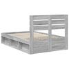 vidaXL Bed Frame Grey Sonoma 120 x 190 cm Solid Pine Wood