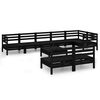 vidaXL 9 Piece Garden Lounge Set Solid Wood Pine Black