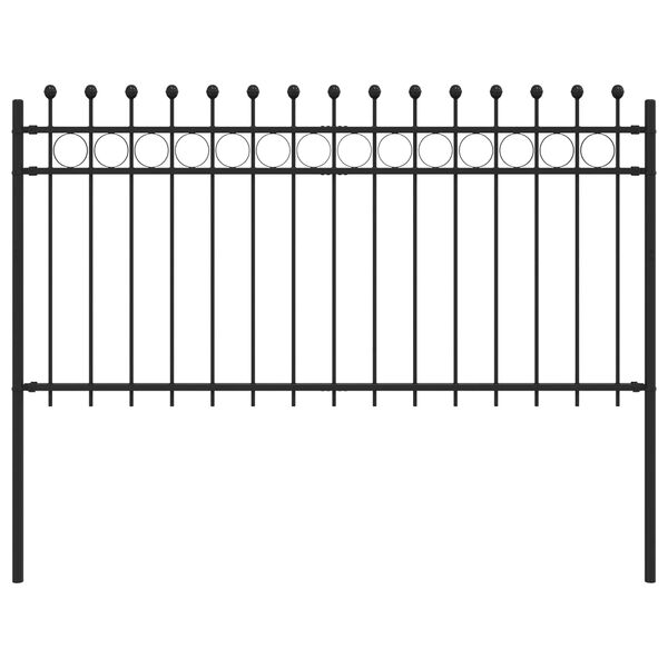 vidaXL Ring Fence Black 200 x 150 cm Powder-Coated Steel