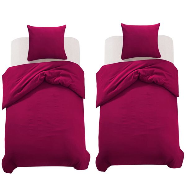 vidaXL Duvet Cover Set Burgundy 155x220/80x80 cm