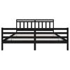 vidaXL Bed Frame without Mattress Black Solid Wood 200x200 cm (810454+814118)