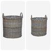 vidaXL Planter Basket with Storage 2 pcs Grey Lacak Rattan