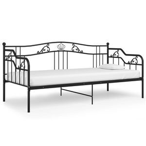 vidaXL Sofa Bed Frame without Mattress Black Metal 90x200 cm