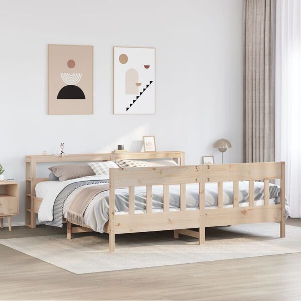vidaXL Bed Frame without Mattress 200x200 cm Solid Wood Pine