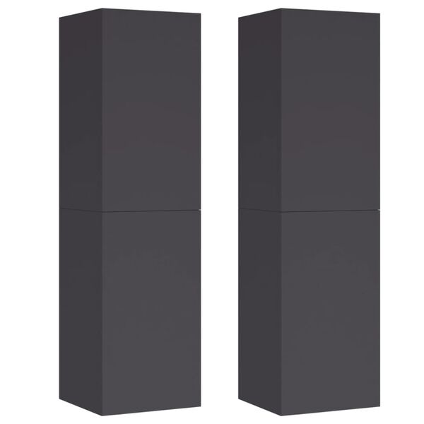 vidaXL TV Cabinets 2 pcs Grey 30.5x30x110 cm Engineered Wood