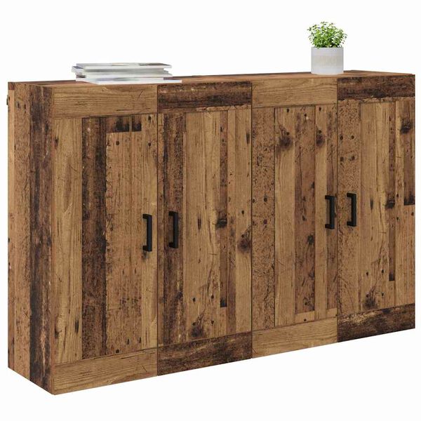 vidaXL Wall-mounted Cabinet 2 pcs Old Wood 69.5 x 34 x 90 cm