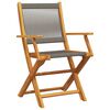 vidaXL Garden Chairs 2 pcs Grey Solid Wood Acacia and Polypropylene