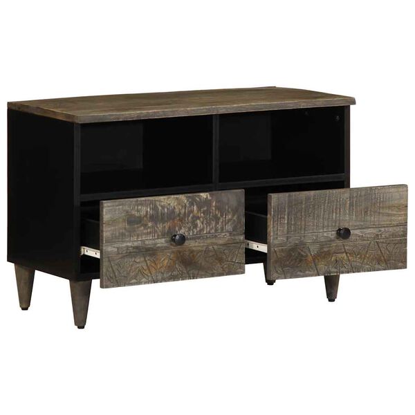 vidaXL TV Cabinet Light Grey 70x33.5x46 cm Solid Wood Mango