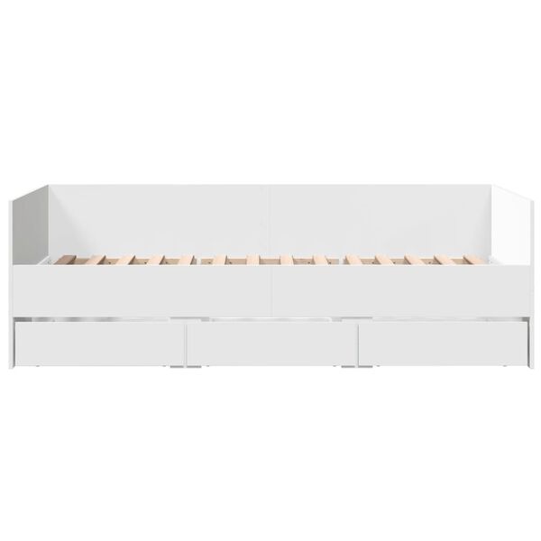 vidaXL Daybed with Drawers without Mattress White 90x200 cm