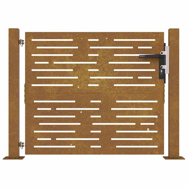 vidaXL Garden Gate 100x75 cm Corten Steel Square Design