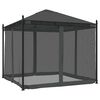 vidaXL Gazebo with Mesh Walls Anthracite 2.93x2.93 m Steel