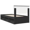 vidaXL Bed Frame with Headboard Black 90 x 200 cm Solid Pine Wood