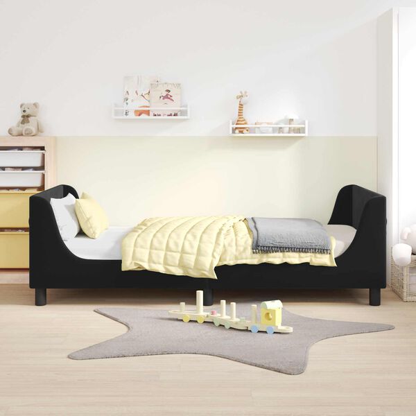 vidaXL Children's Bed Frame with Headboard Black 80 x 200 cm Velvet