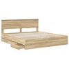 vidaXL Bed Frame with Drawer Sonoma Oak 180 x 200 cm Engineer Wood